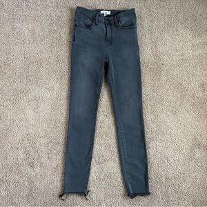 Madewell Gray 10" High Rise Fray Raw Hem Stretch Skinny Jeans 26